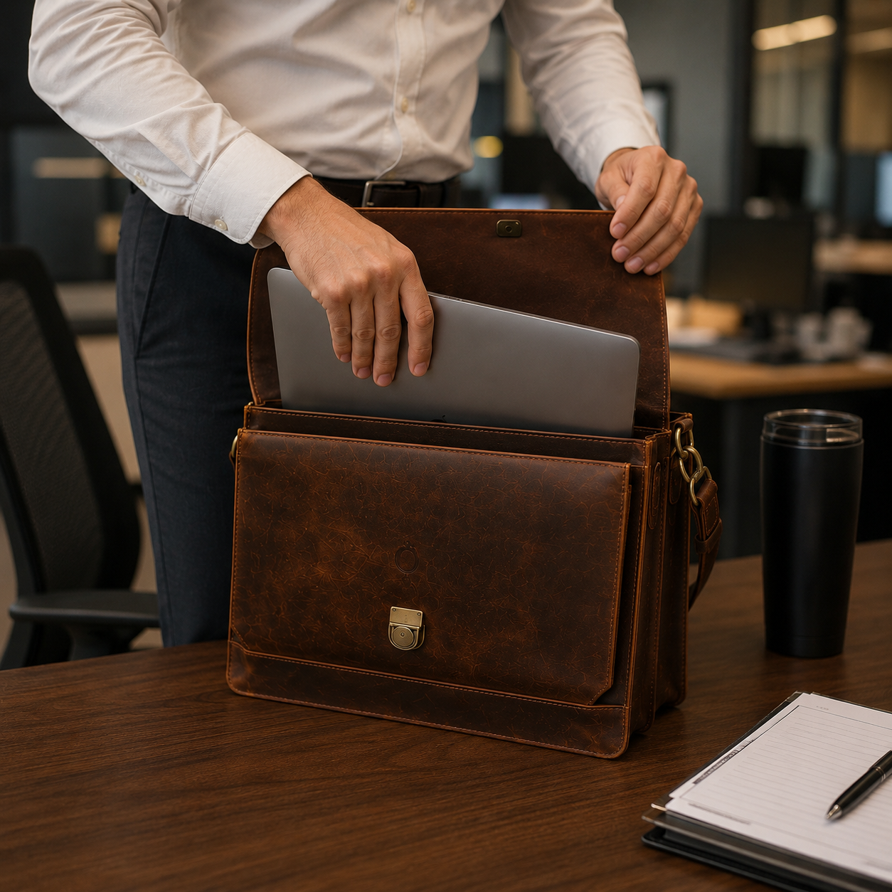 The Ashford Leather Briefcase
